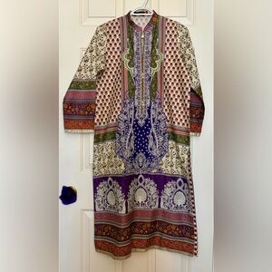 Junaid Jamshed cotton printed embroidered 3 piece kurta shalwar dupatta outfit